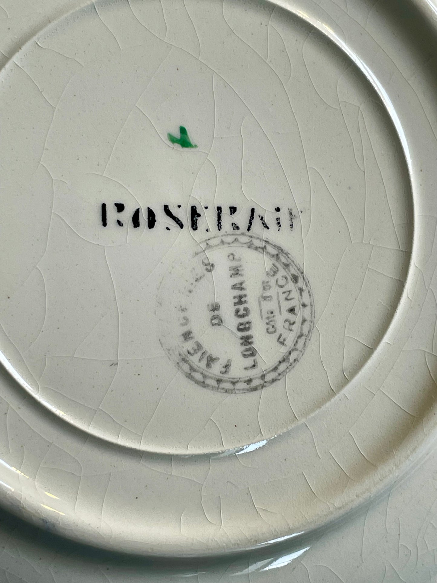 6 deep plates, Roseraie model, Faïencerie de Longchamp