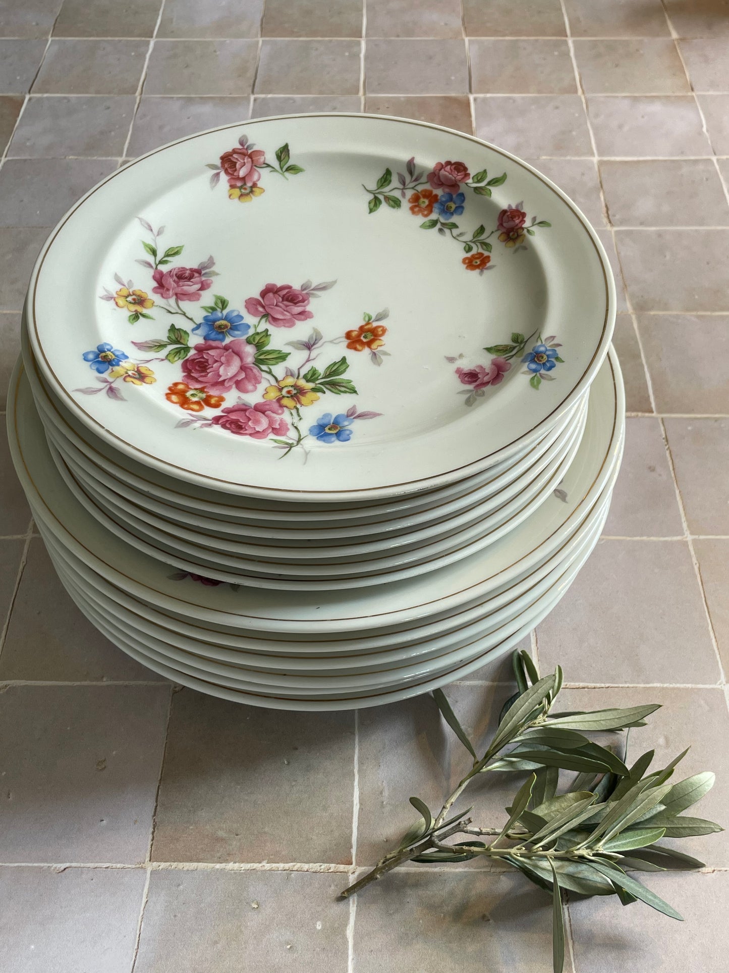 6 Raynaud Limoges porcelain dessert plates