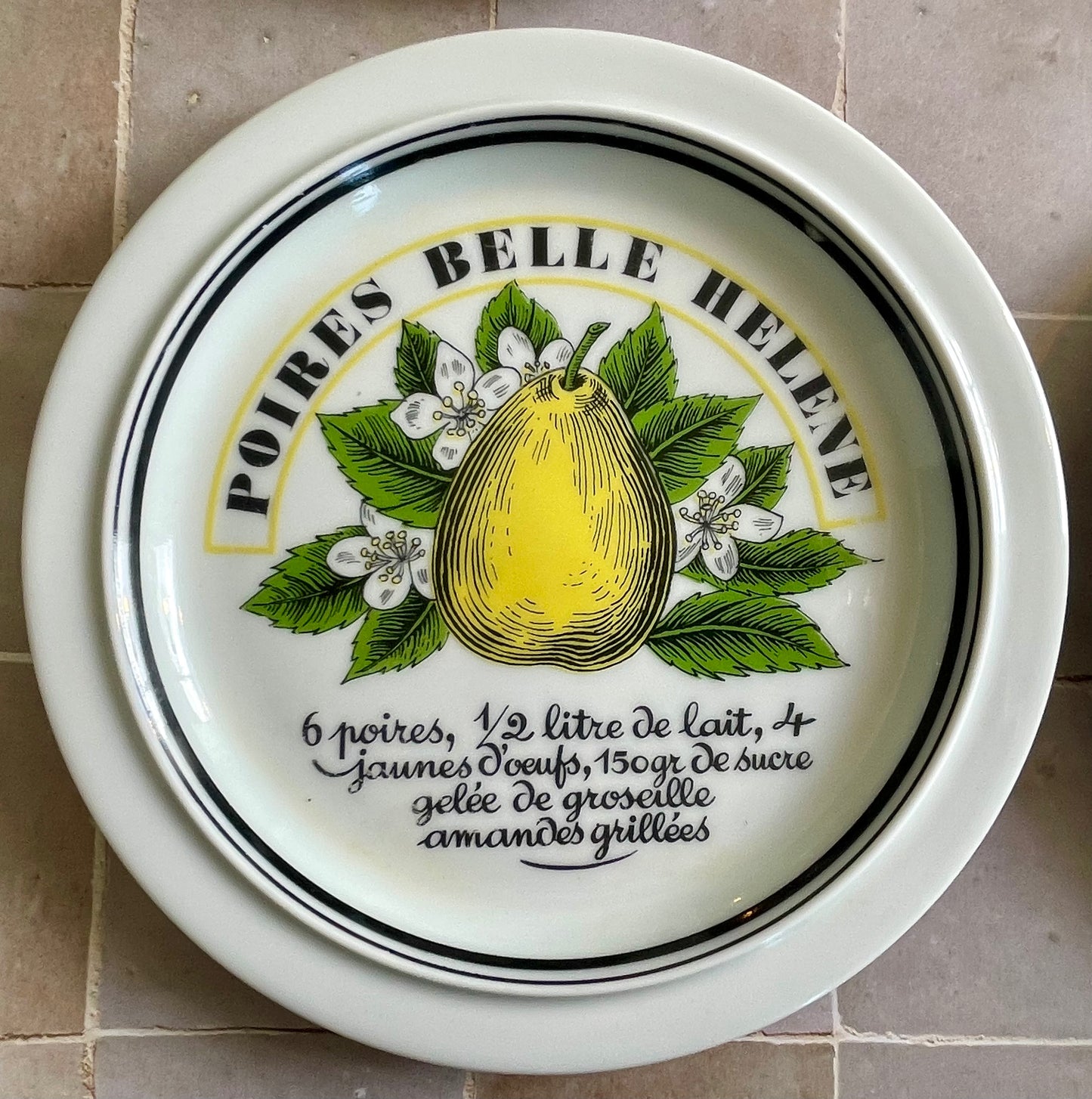 6 Auteuil porcelain dessert plates