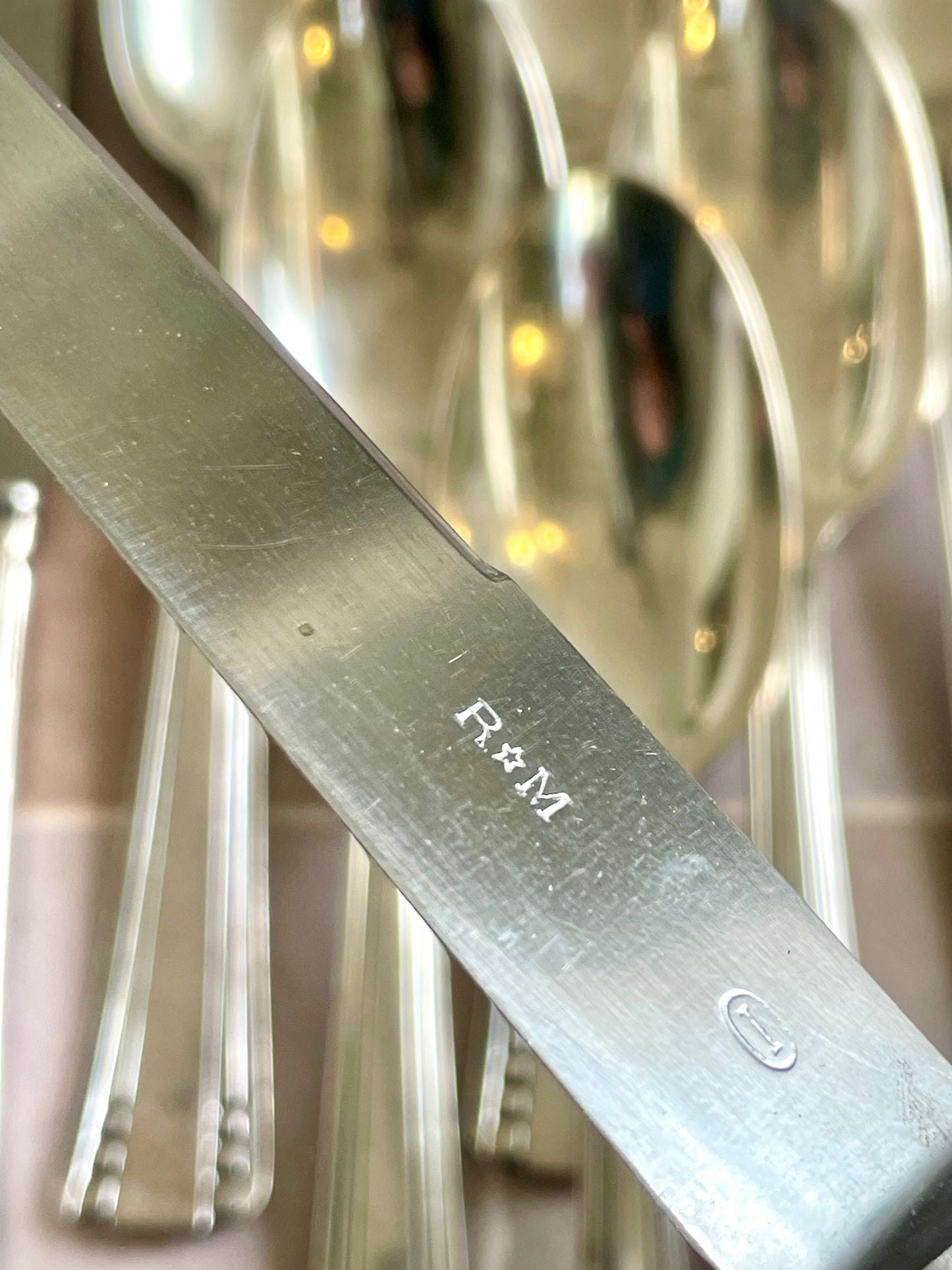 Set of 18 silver-plated art deco style cutlery