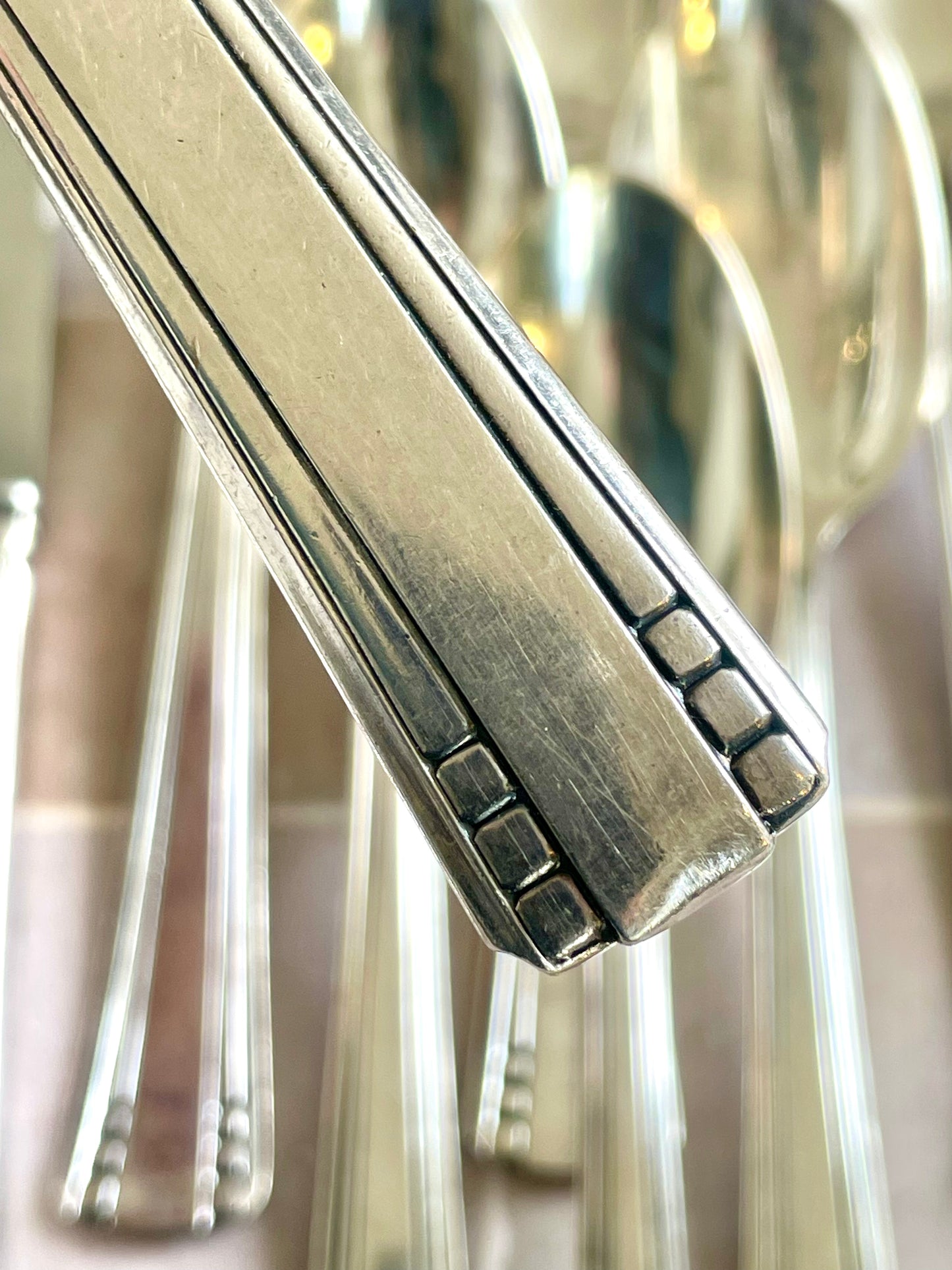 Set of 18 silver-plated art deco style cutlery