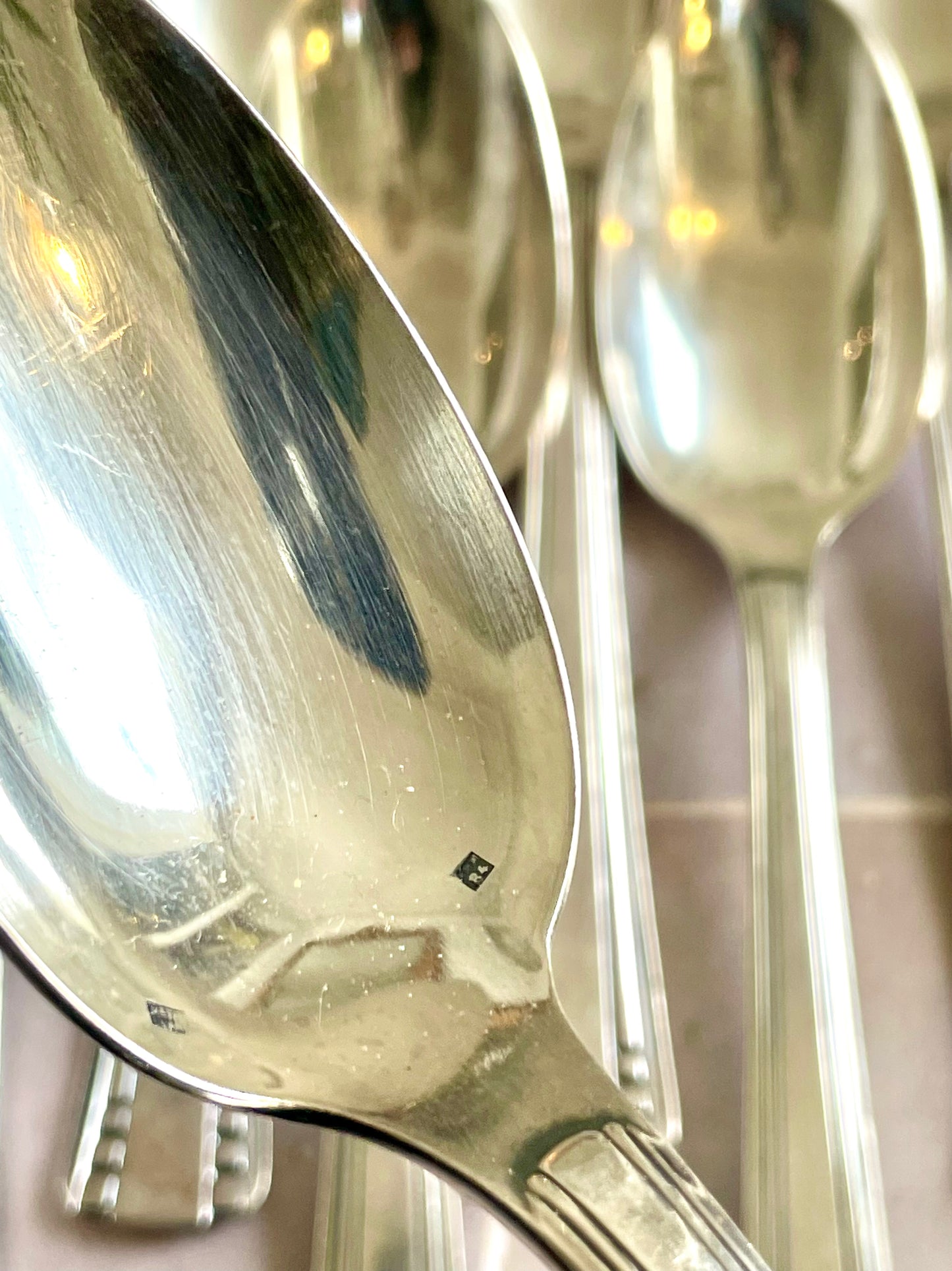Set of 18 silver-plated art deco style cutlery