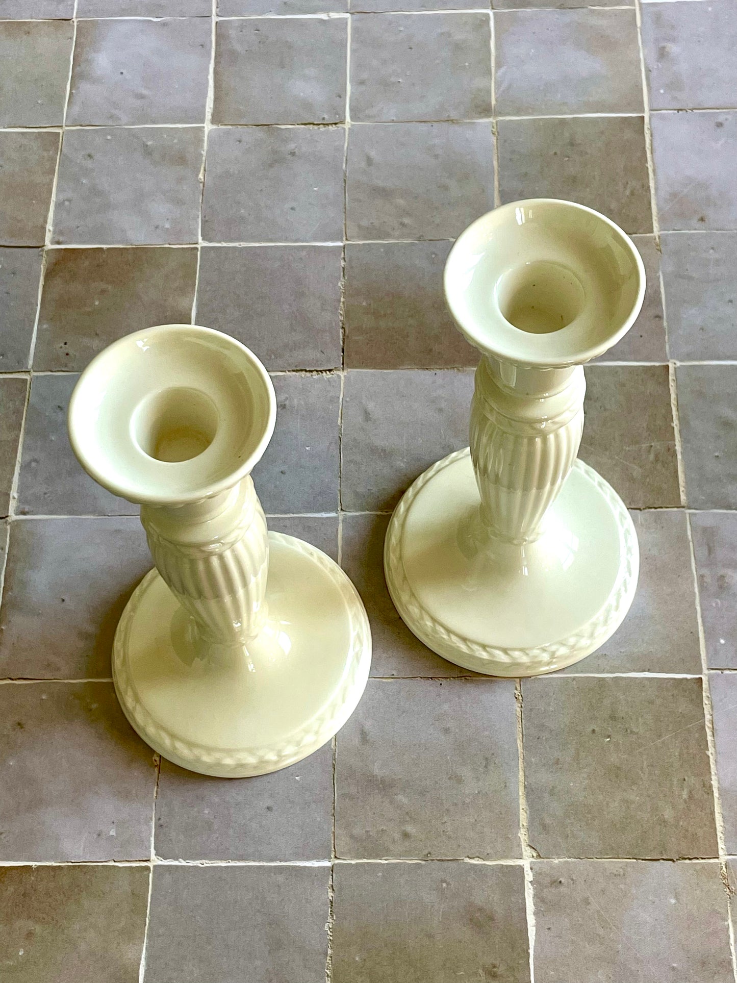 Pair of Edme model candlesticks by Wedgwood Etruria &amp; Barlaston