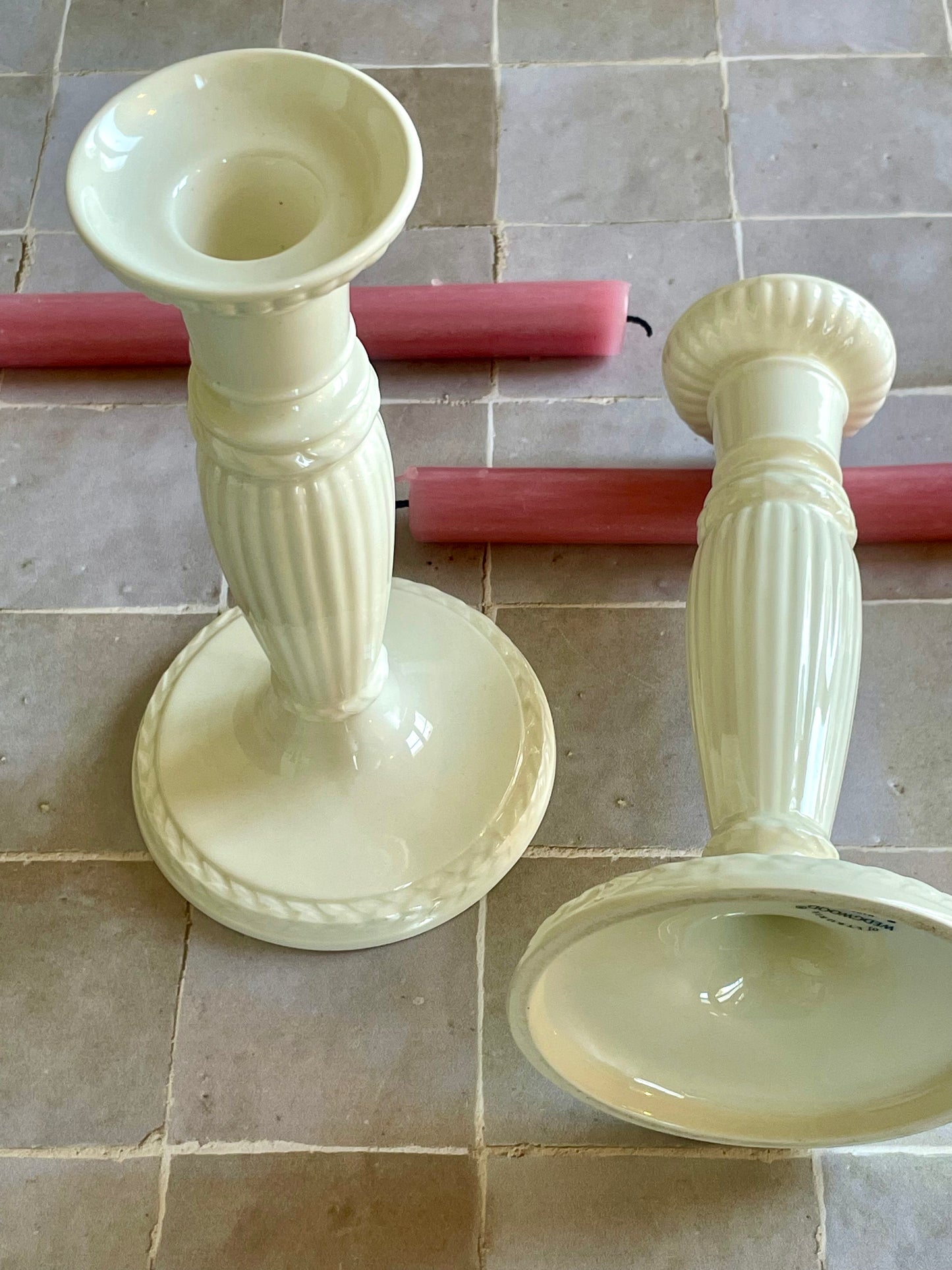Pair of Edme model candlesticks by Wedgwood Etruria &amp; Barlaston