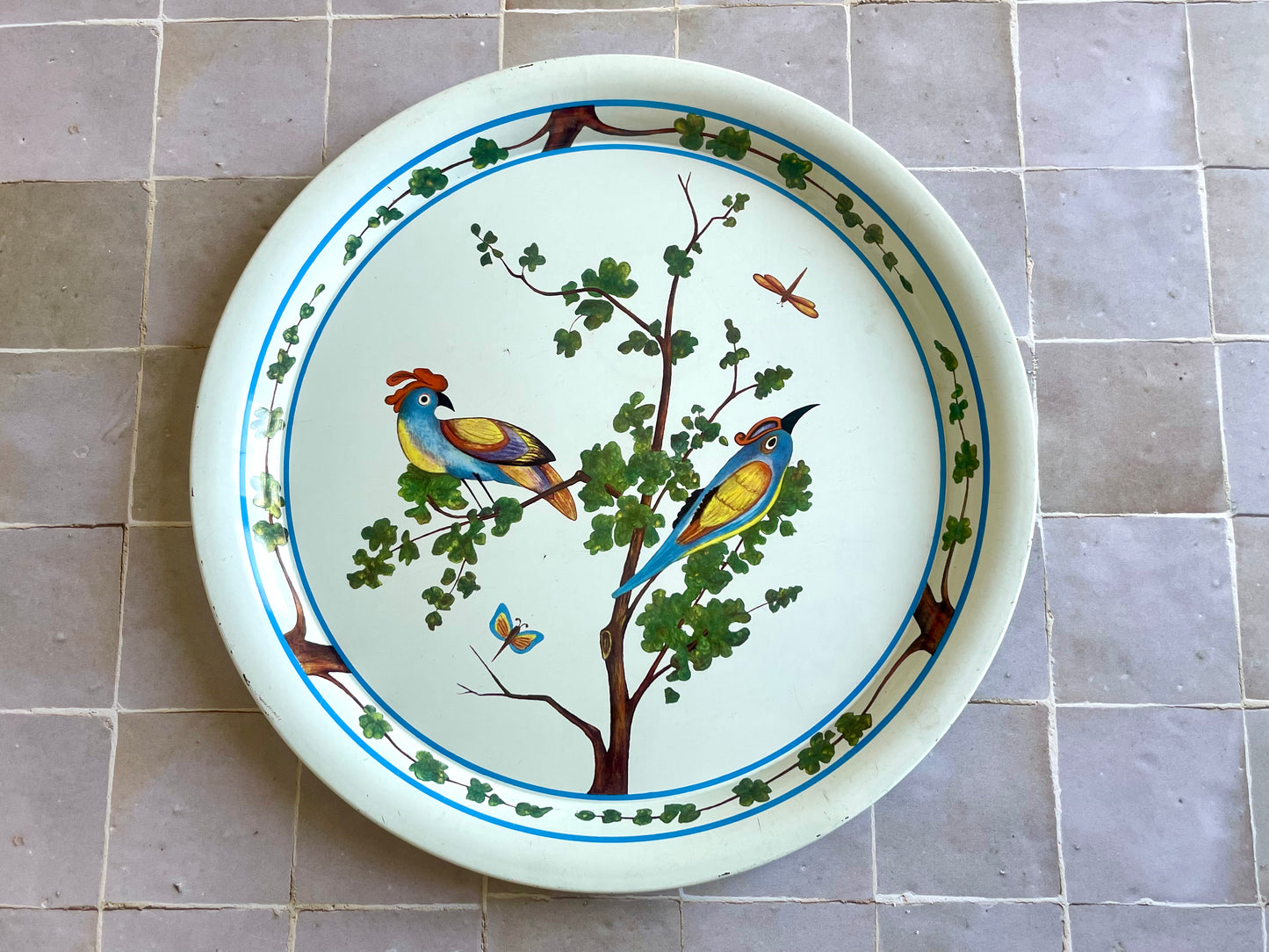 White metal tray