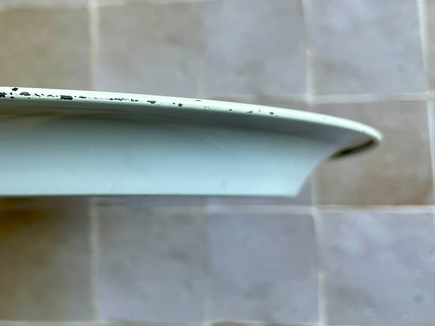 White metal tray