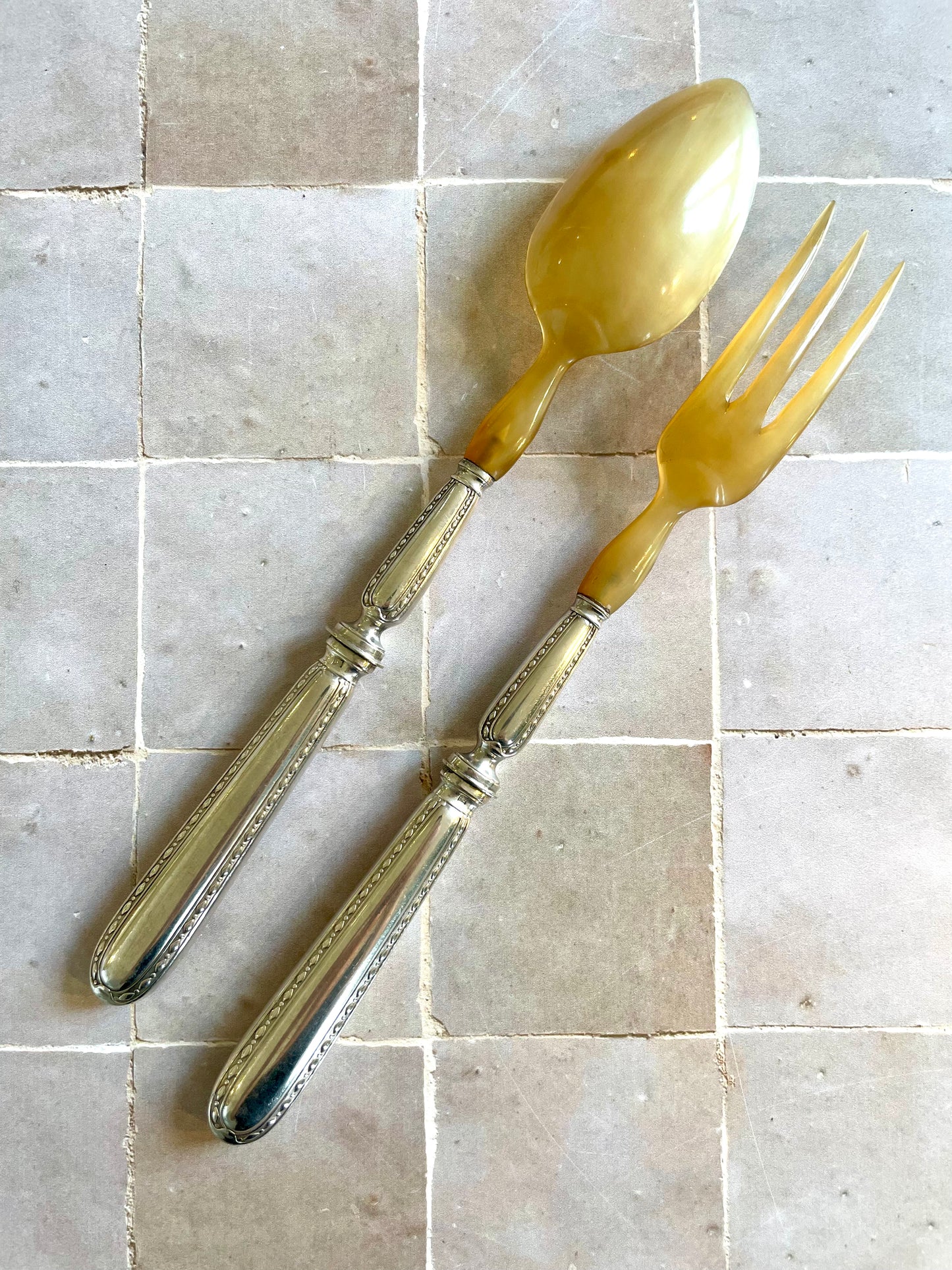 Silver plated salad servers