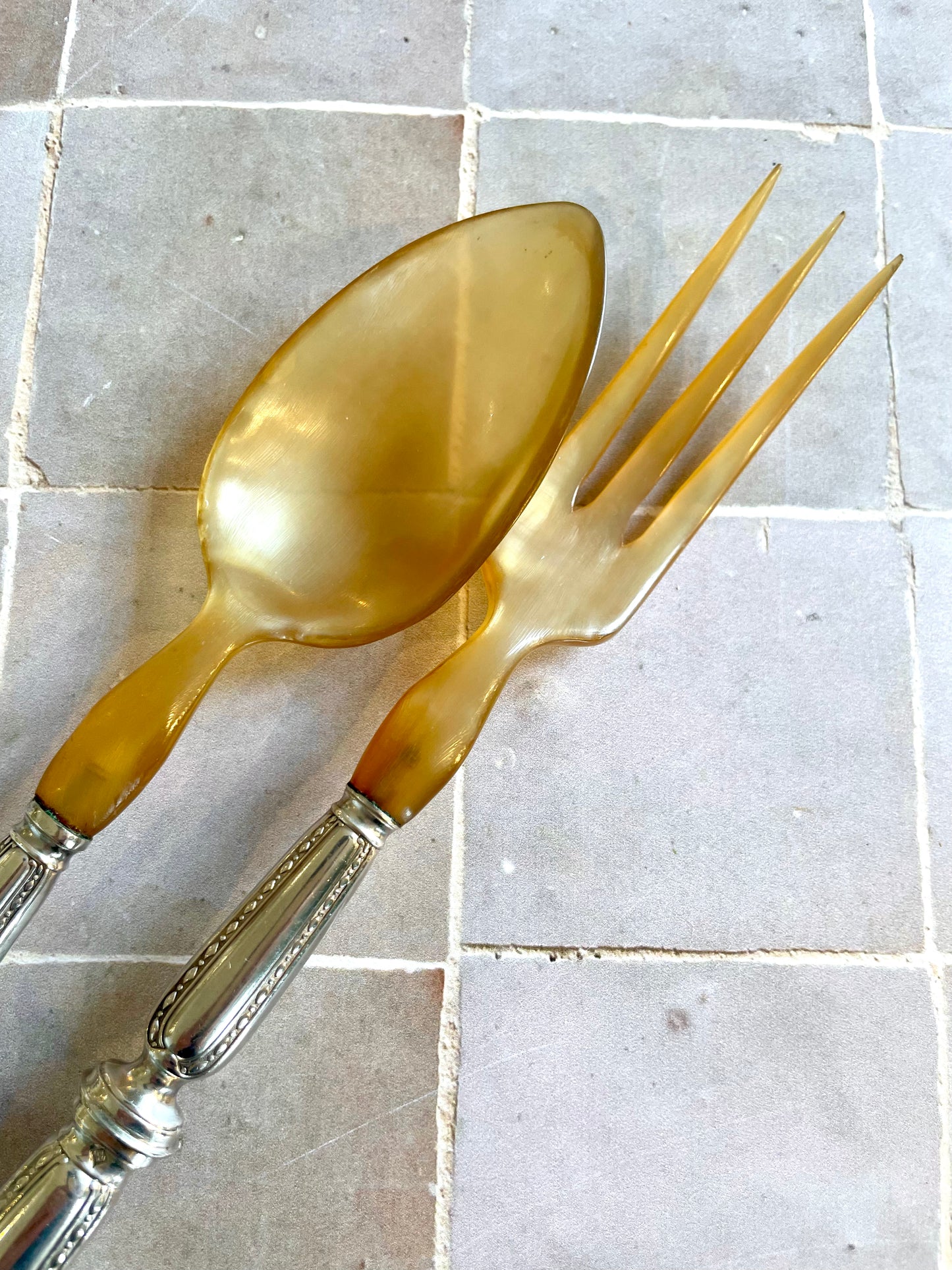 Silver plated salad servers