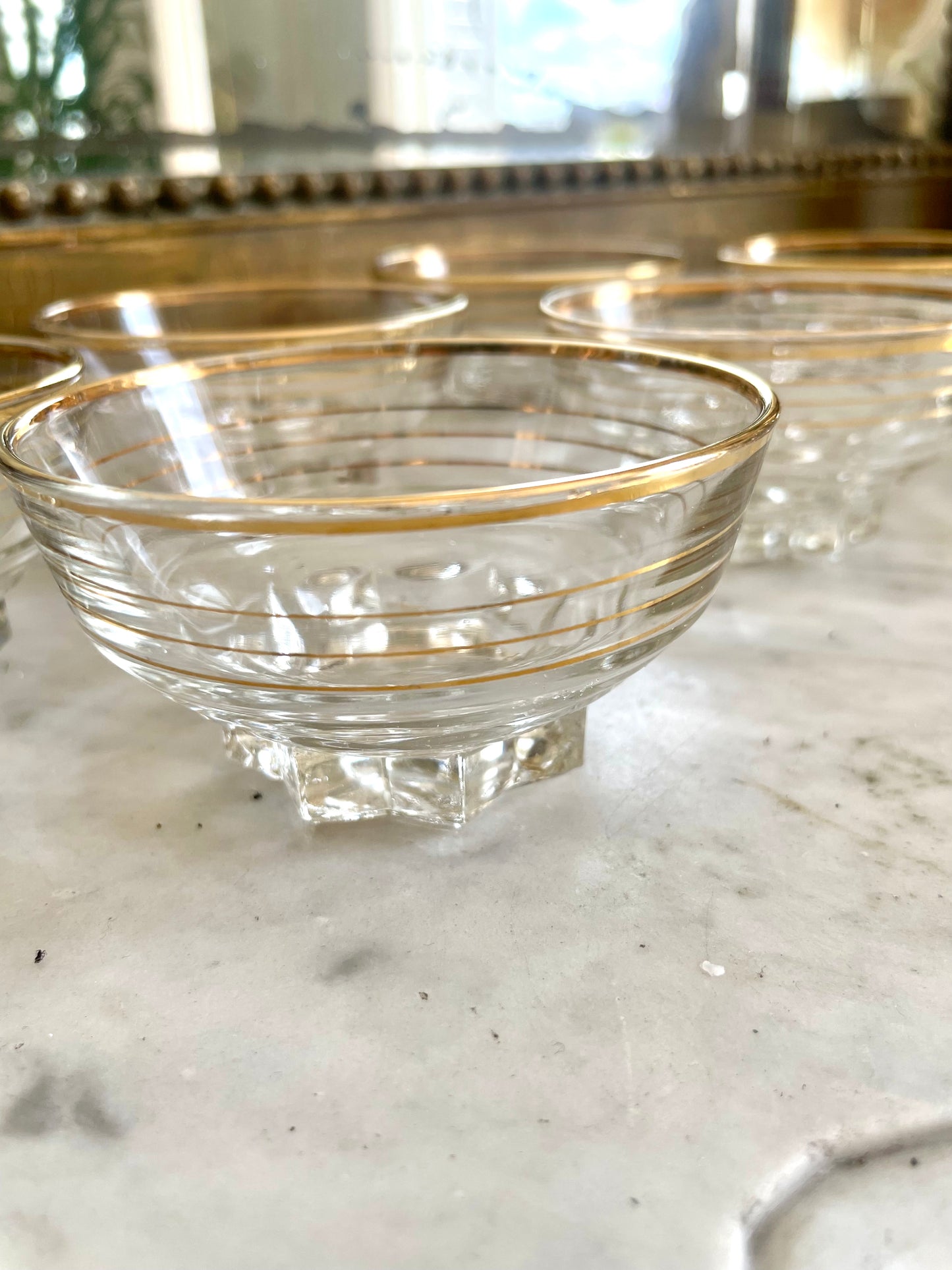 8 old champagne cups