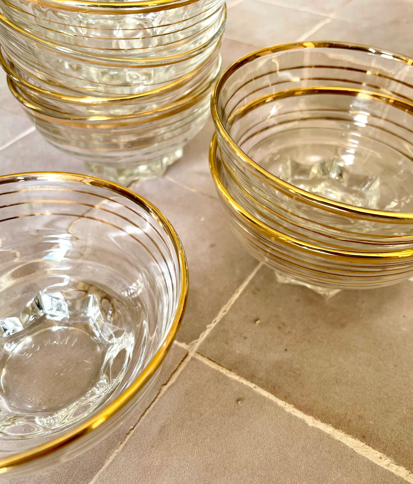 8 old champagne cups