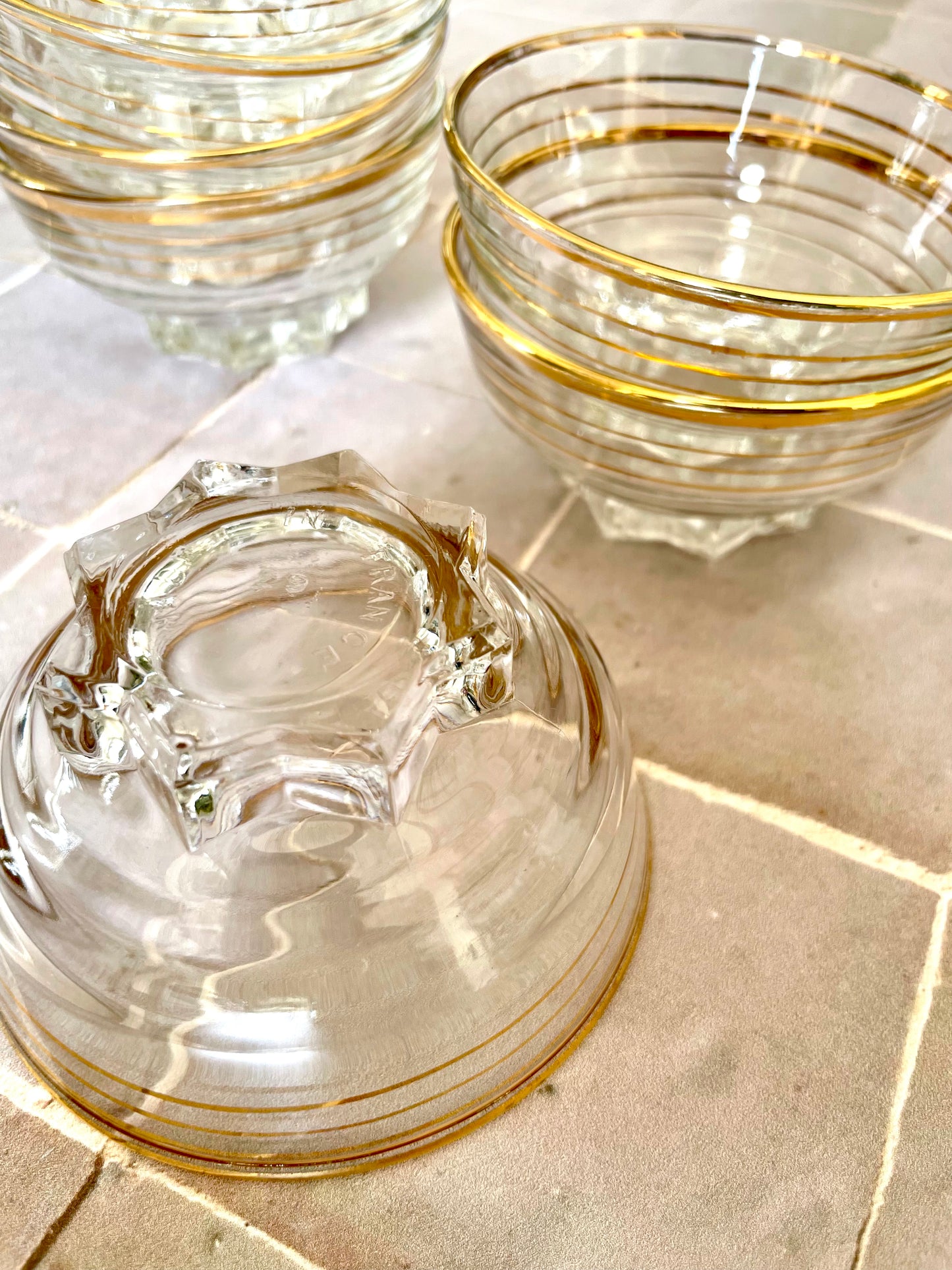 8 old champagne cups